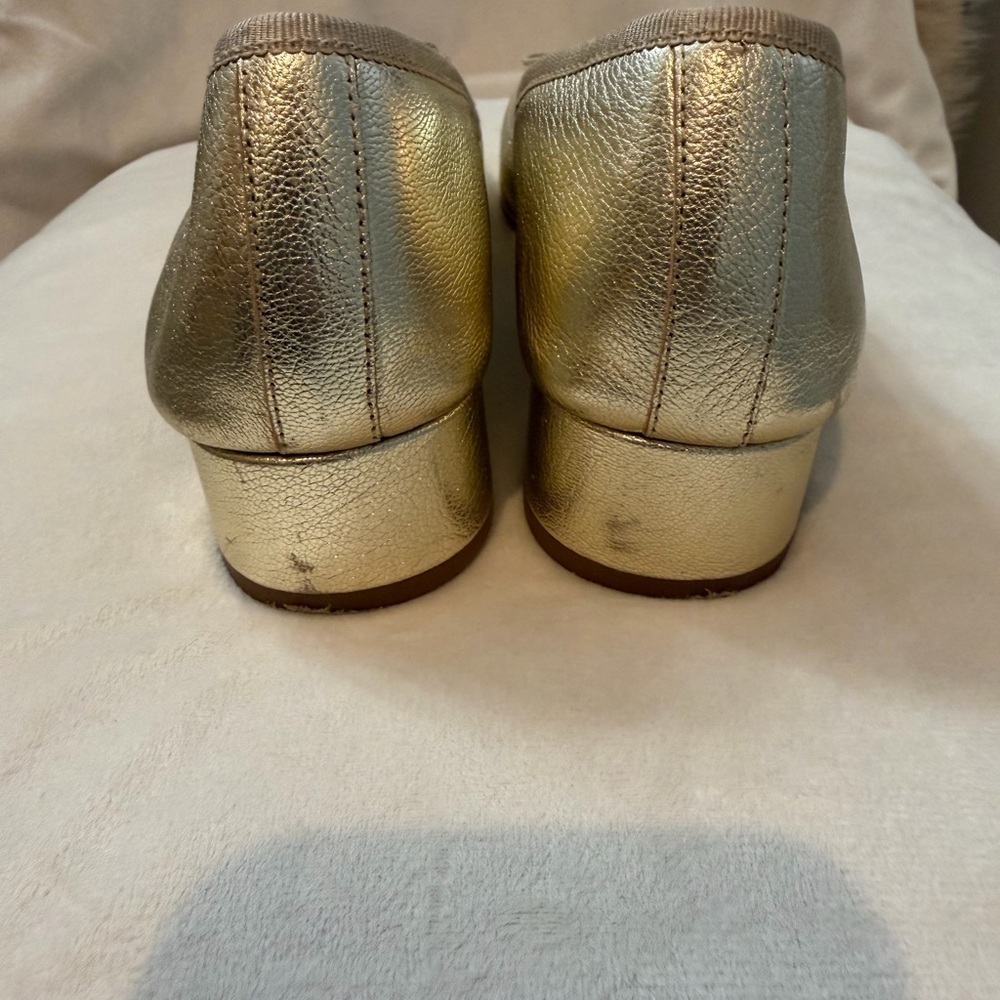 VERONICA BEARD Cecile Metallic Leather Ballet Pump QUIET LUXURY - Picture 8 of 8